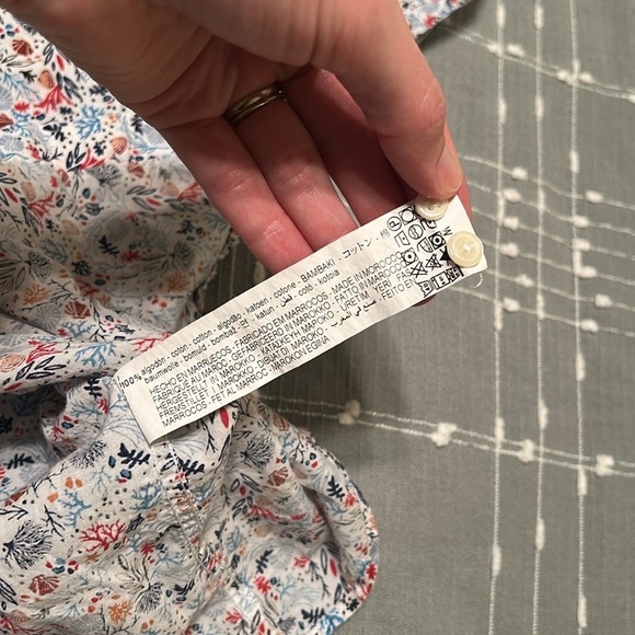 ZARA Slim Fit Nautical Seashell Shirt Mens M Colorful Short Sleeve Cotton - Picture 8 of 9